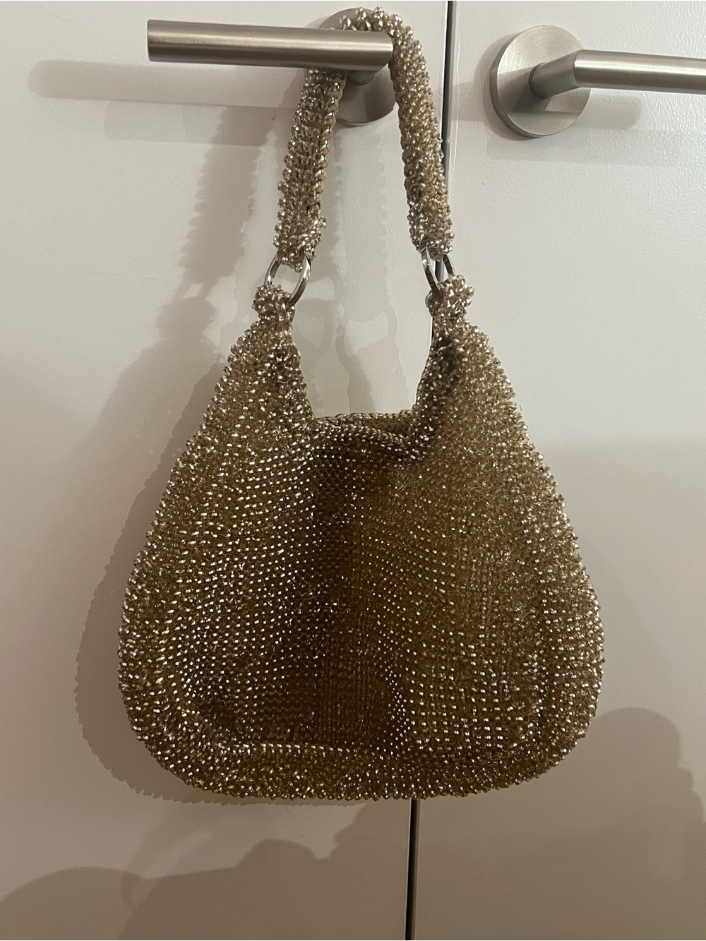 ANTEPRIMA Champagne Gold Wire Shoulder Bag with Padded Handle - Picture 2 of 8